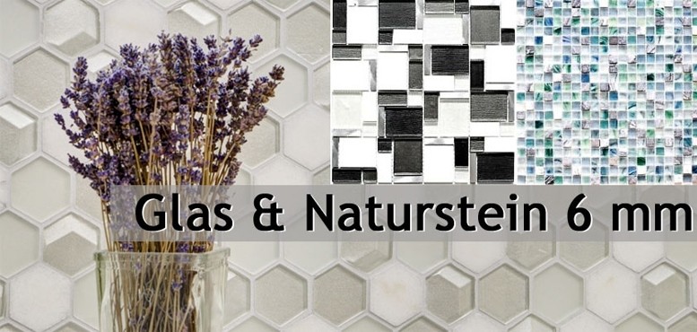 Mosaico de vidrio de piedra natural de 6 mm