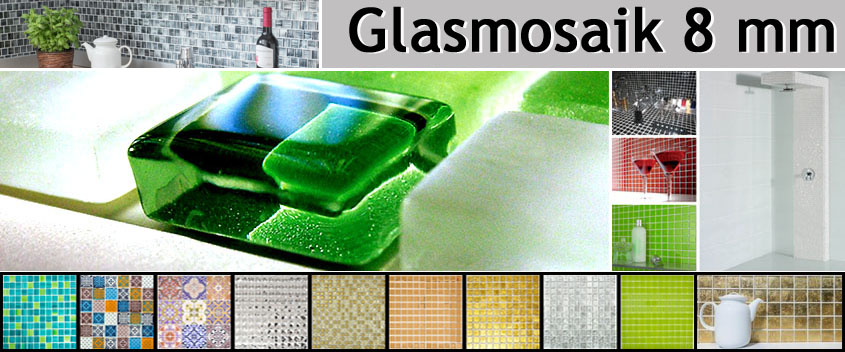 Mosaico de cristal transparente 8mm
