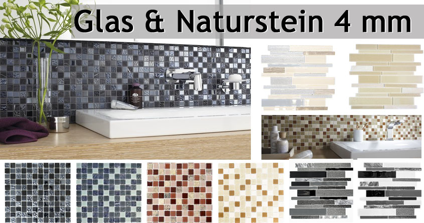 Mosaico de vidrio de piedra natural de 4 mm