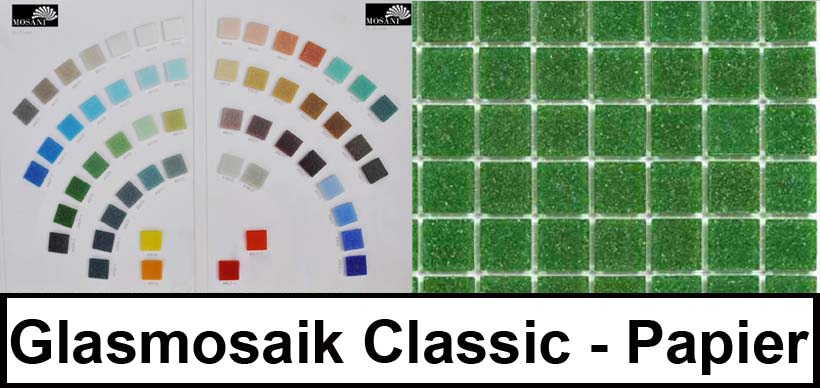 Mosaico de vidrio clásico papel liso
