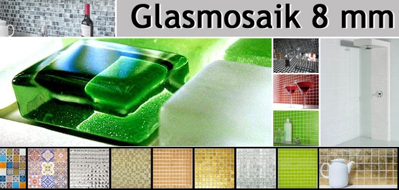 Mosaico de cristal transparente 8mm