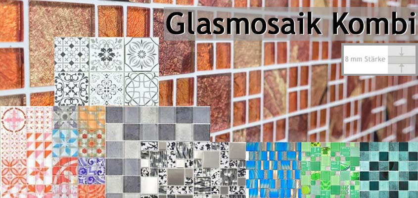 Mosaico de vidrio combinado