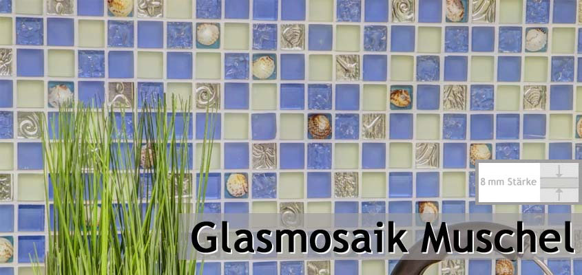 Concha de mosaico de vidrio