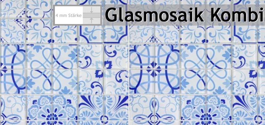 Mosaico de vidrio combinado