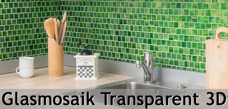 Mosaico de vidrio transparente 3D