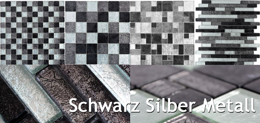 Mosaico negro plateado