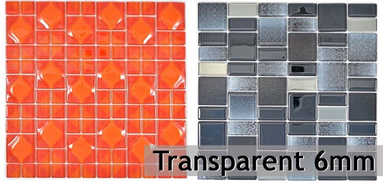 Mosaico de cristal transparente 6mm