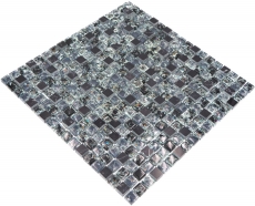 Mosaico de azulejos de cocina splashback translúcido negro mosaico de vidrio de piedra de cristal negro MOS92-1028_f