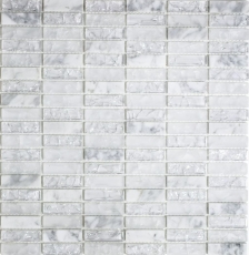 Mosaico de azulejos de cocina splashback blanco translúcido varillas de vidrio de mosaico de piedra de cristal blanco MOS87-s1211_f