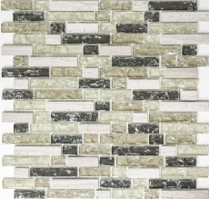 Mosaico de azulejos de cocina splashback translúcido gris-verde compuesto de mosaico de vidrio Crystal piedra gris-verde MOS87-V1352_f