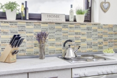 Mosaico de azulejos de cocina splashback oro translúcido rectángulo de cristal de mosaico de piedra de oro MOS87-29_f