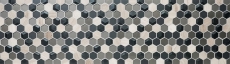 Mosaico de azulejos de cocina splashback gris hexágono de vidrio mosaico de piedra 3D MOS11D-22_f