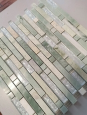 Mosaico de azulejos de cocina splashback oro translúcido verde claro compuesto de vidrio de mosaico de piedra de cristal de ónix de oro MOS87-MV738_f