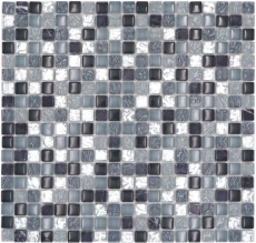 Azulejo de mosaico Translúcido claro gris plata Mosaico de vidrio Piedra de cristal claro gris plata MOS92-0208_f