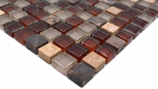 Mosaico de azulejos de cocina splashback translúcido marrón de cristal de mosaico de piedra marrón BAÑO WC cocina PARED MOS92-1304_f