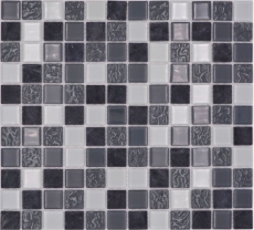 Azulejos de mosaico de piedra de mosaico de vidrio gris MOS62-0207-GN_f