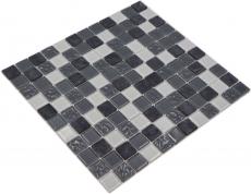 Azulejos de mosaico de piedra de mosaico de vidrio gris MOS62-0207-GN_f
