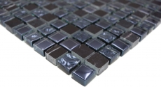 Mosaico de azulejos de cocina splashback translúcido gris negro mosaico de vidrio Crystal piedra gris negro MOS92-0302_f