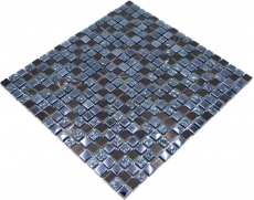 Mosaico de azulejos de cocina splashback translúcido gris negro mosaico de vidrio Crystal piedra gris negro MOS92-0302_f