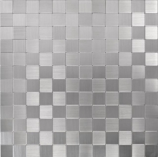 Mosaico azulejos cocina splashback autoadhesivo aluminio plata metal MOS200-22M25_f