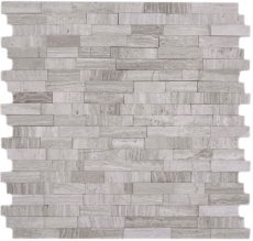 Mosaico azulejos cocina splashback autoadhesivo mármol piedra natural gris blanco crema piedra natural blanco madera MOS200-0120_f