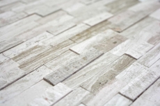 Mosaico azulejos cocina splashback autoadhesivo mármol piedra natural gris blanco crema piedra natural blanco madera MOS200-0120_f