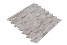 Mosaico azulejos cocina splashback autoadhesivo mármol piedra natural gris blanco crema piedra natural blanco madera MOS200-0120_f