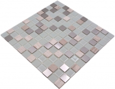 Mosaico de azulejos de cocina splashback autoadhesiva de piedra de acero inoxidable de vidrio blanco de mosaico de piedra de acero de vidrio blanco MOS200-4CM32_f