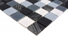 Mosaico de azulejos de cocina splashback autoadhesiva blanco gris negro mosaico de vidrio gris negro blanco limpie MOS200-4CM28_f