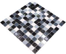 Mosaico de azulejos de cocina splashback autoadhesiva blanco gris negro mosaico de vidrio gris negro blanco limpie MOS200-4CM28_f