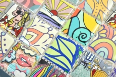 Colorido estilo retro mosaico azulejos POP UP ART diseño cocina splashback MODERN ART MOS14-1606_f