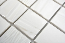 Mosaico de cerámica Kanaan blanco liso mosaico azulejos pared azulejos backsplash cocina cuarto de baño MOS14-0111_f