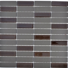 Mosaico de azulejos de cerámica varillas de vidrio sin esmaltar marrón salpicadero de la cocina MOS24-1313-R10_f
