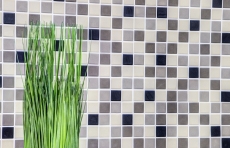Azulejo de mosaico de cerámica de color beige claro gris sin esmaltar salpicadero de la cocina MOS18-0205_f