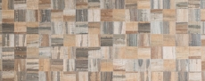 Mosaico azulejos cocina splashback autoadhesivo aluminio marrón metal madera mirada oscura MOS200-2122_f
