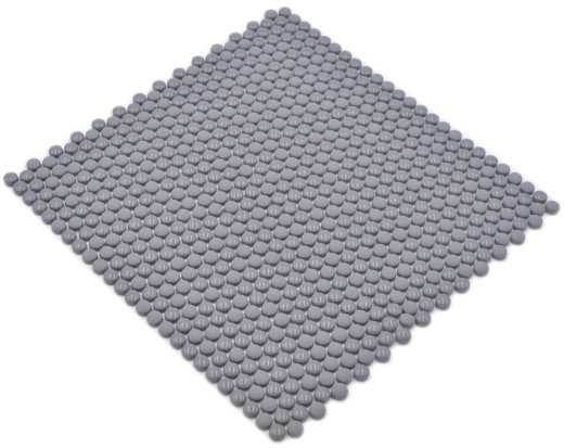 Redondo Esmalte mezcla gris brillante/mate mosaico azulejos pared azulejos backsplash cocina baño MOS140-0211_f