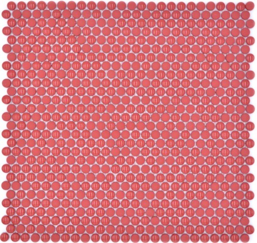 Botón mosaico vidrio rojo brillo mate zócalo ducha pared baño revestimiento MOS140-0911_f