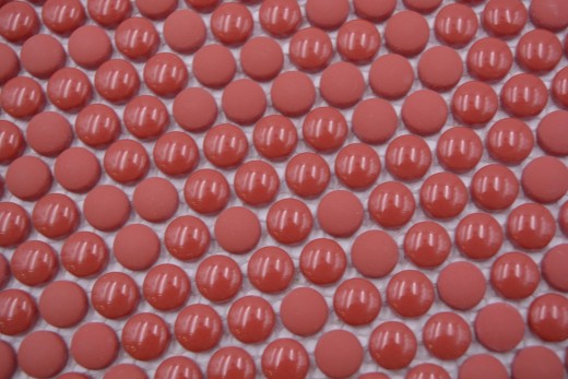 Botón mosaico vidrio rojo brillo mate zócalo ducha pared baño revestimiento MOS140-0911_f