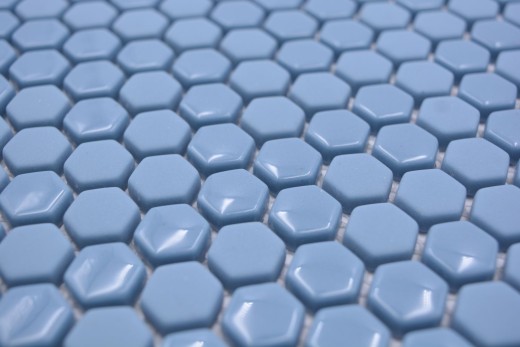Mosaico de vidrio hexagonal mosaico hexagonal azul brillante mate mosaico azulejos pared azulejos backsplash cocina baño MOS140-0401_f
