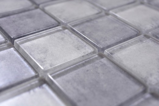 Mosaico de vidrio mezcla gris mosaico azulejo pared azulejo backsplash cocina baño - MOS88-0020_f