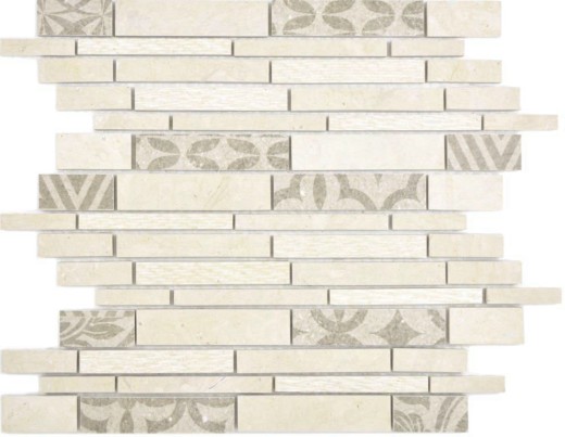 Composite mármol/cerámica mezcla beige 2F mosaico azulejo pared azulejo backsplash cocina baño MOS180-A0127B_f