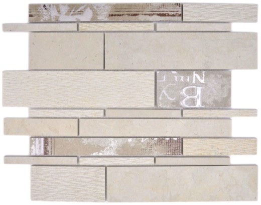 Composite mármol/cerámica mezcla beige/color 2F mosaico azulejo pared salpicadero cocina baño MOS180-A01STB_f