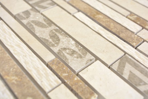 Composite mármol/cerámica mezcla beige 3F mosaico azulejo pared azulejo backsplash cocina baño MOS180-B0327B_f