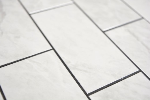 Rectángulo AC efecto piedra Carrara look Subway Level brillante mosaico azulejo pared azulejo backsplash cocina baño MOS200-CLG_f