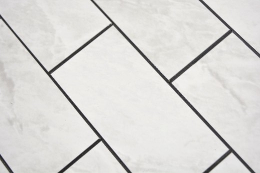 Rectángulo AC efecto piedra Carrara look Subway Level brillante mosaico azulejo pared azulejo backsplash cocina baño MOS200-CLG_f