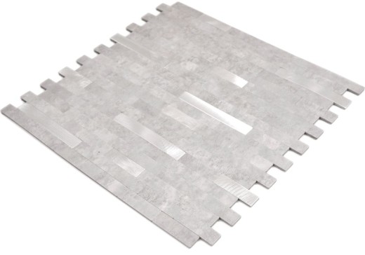 Vinilo compuesto efecto piedra Cemento gris/plata mosaico azulejo pared salpicadero cocina baño MOS200-4GS_f