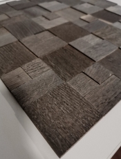 Mosaico de madera marrón oscuro 3D autoadhesivo pared cocina azulejo backsplash MOS170-11B_f