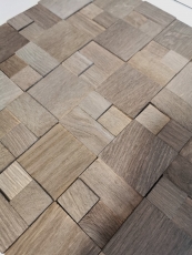 Panel de madera mosaico nogal marrón 3D autoadhesivo pared cocina azulejos backsplash MOS170-22G_f