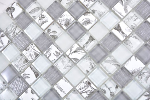 Cuadrado Crystal mix super blanco/playa mosaico azulejo pared azulejo backsplash cocina ducha baño MOS74-2000_f