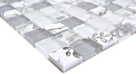 Cuadrado Crystal mix super blanco/playa mosaico azulejo pared azulejo backsplash cocina ducha baño MOS74-2000_f